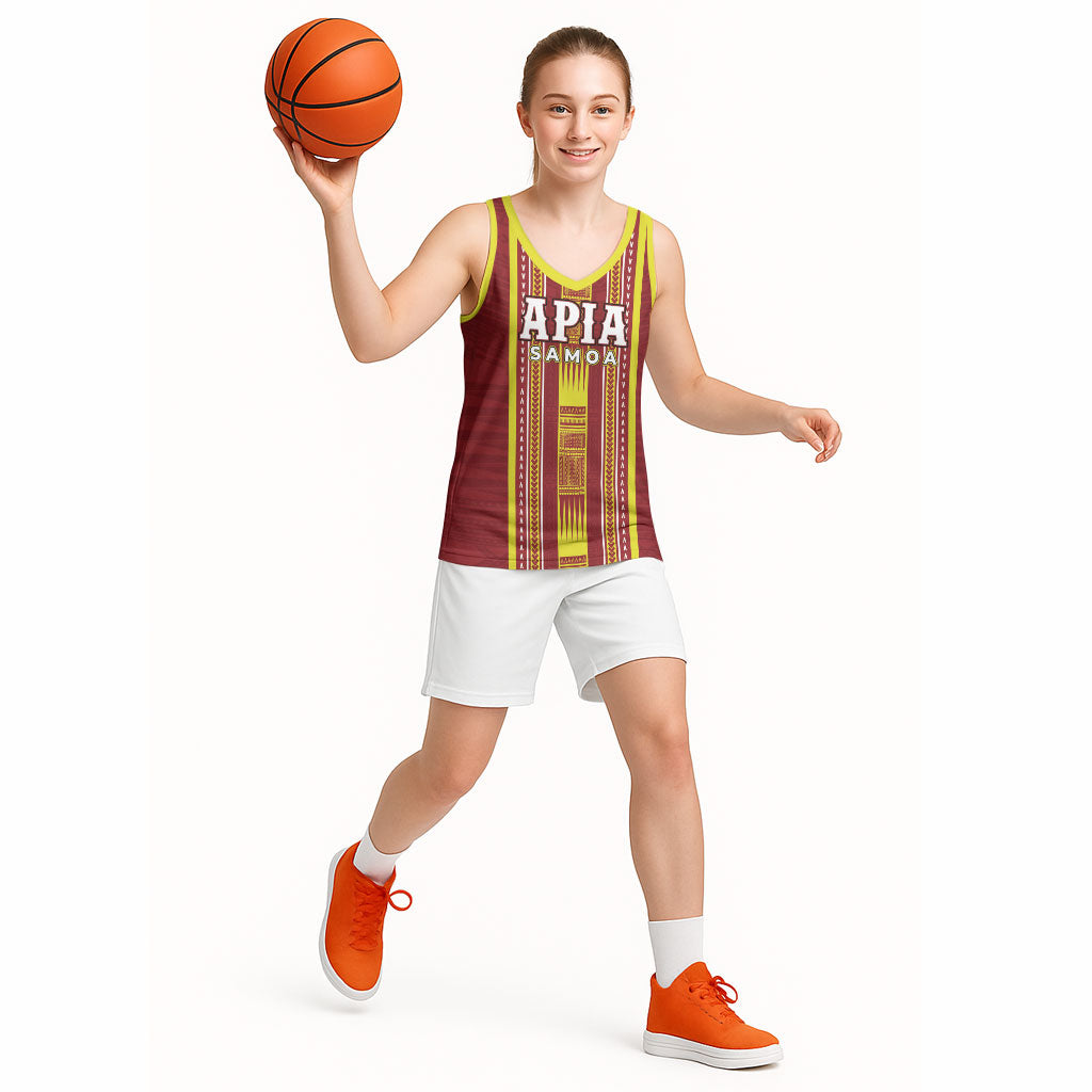 Personalised Apia Samoa Basketball Jersey Samoan Tribal Pattern LT05 - Polynesian Pride