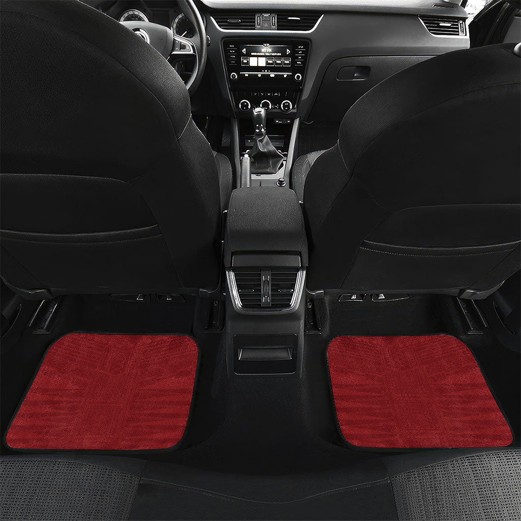 Personalised Apia Samoa Car Mats Samoan Tribal Pattern LT05 Set 2pcs - Back Red - Polynesian Pride