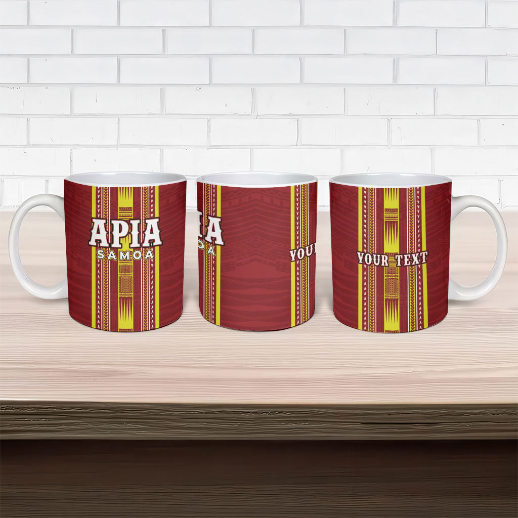 Personalised Apia Samoa Ceramic Mug Samoan Tribal Pattern LT05 - Polynesian Pride