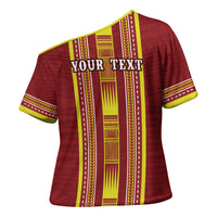 Personalised Apia Samoa Cross Shoulder Shirt Samoan Tribal Pattern LT05 - Polynesian Pride