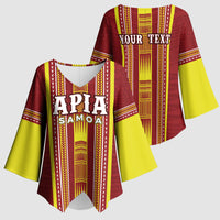Personalised Apia Samoa Kimono Sleeve Blouse Samoan Tribal Pattern LT05 - Polynesian Pride