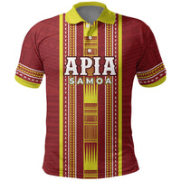Personalised Apia Samoa Polo Shirt Samoan Tribal Pattern LT05 Red - Polynesian Pride