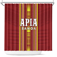 Apia Samoa Shower Curtain Samoan Tribal Pattern LT05 Red - Polynesian Pride