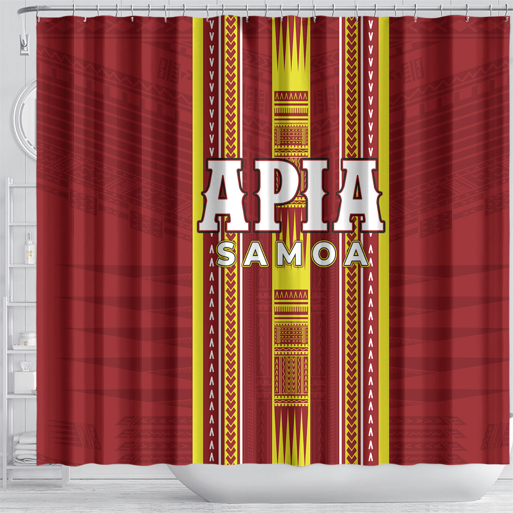 Apia Samoa Shower Curtain Samoan Tribal Pattern LT05 - Polynesian Pride
