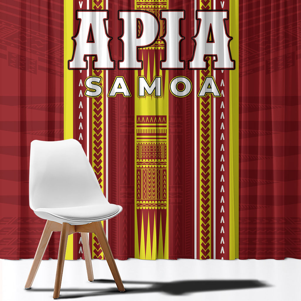 Apia Samoa Window Curtain Samoan Tribal Pattern LT05 - Polynesian Pride