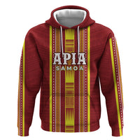 Personalised Apia Samoa Zip Hoodie Samoan Tribal Pattern LT05 Pullover Hoodie Red - Polynesian Pride