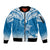 FSM Yap Constitution Day Sleeve Zip Bomber Jacket Polynesian Batoids LT05 Unisex Blue - Polynesian Pride