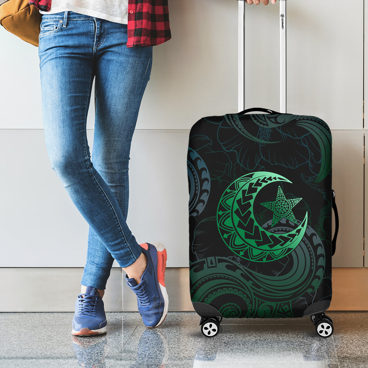 Polynesia Luggage Cover With Islam Crescent And Star LT05 - Polynesian Pride