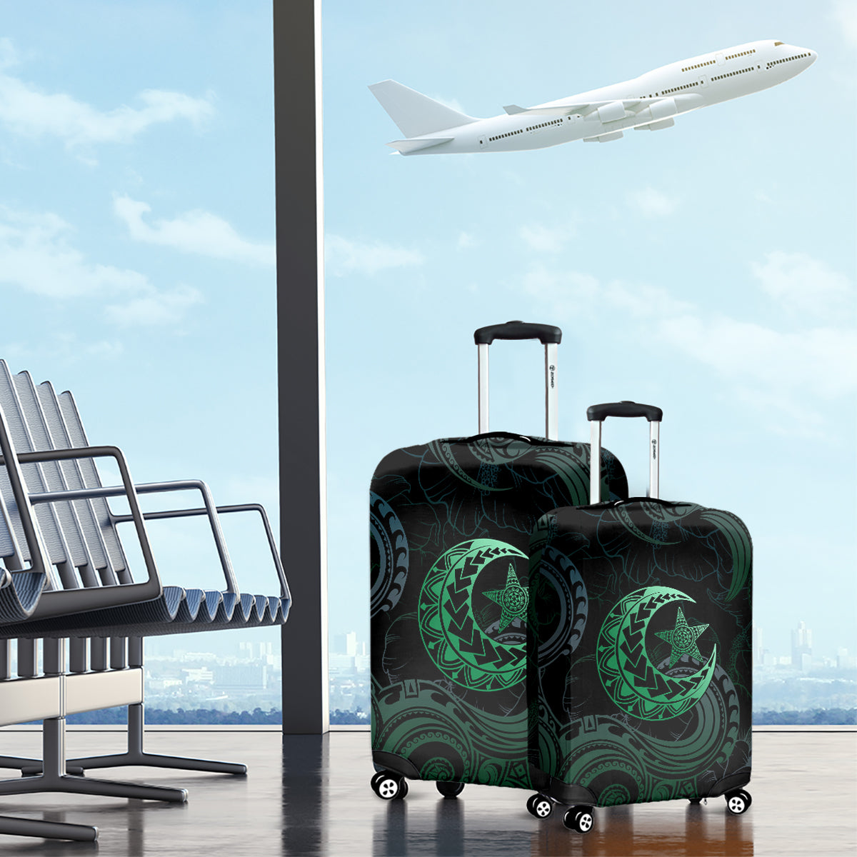 Polynesia Luggage Cover With Islam Crescent And Star LT05 - Polynesian Pride