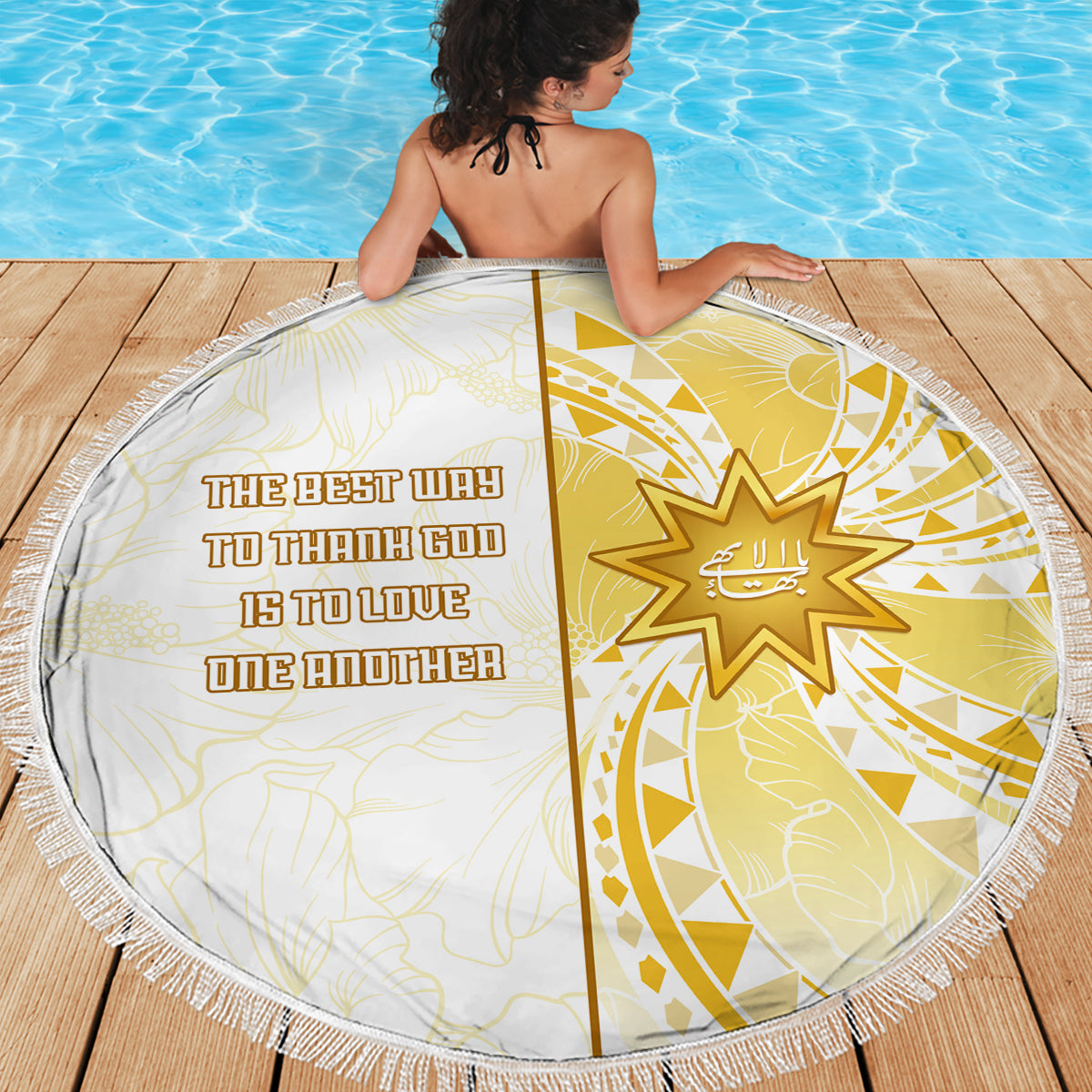 Polynesia Beach Blanket Bahai Faith Symbol LT05 - Wonder Print Shop