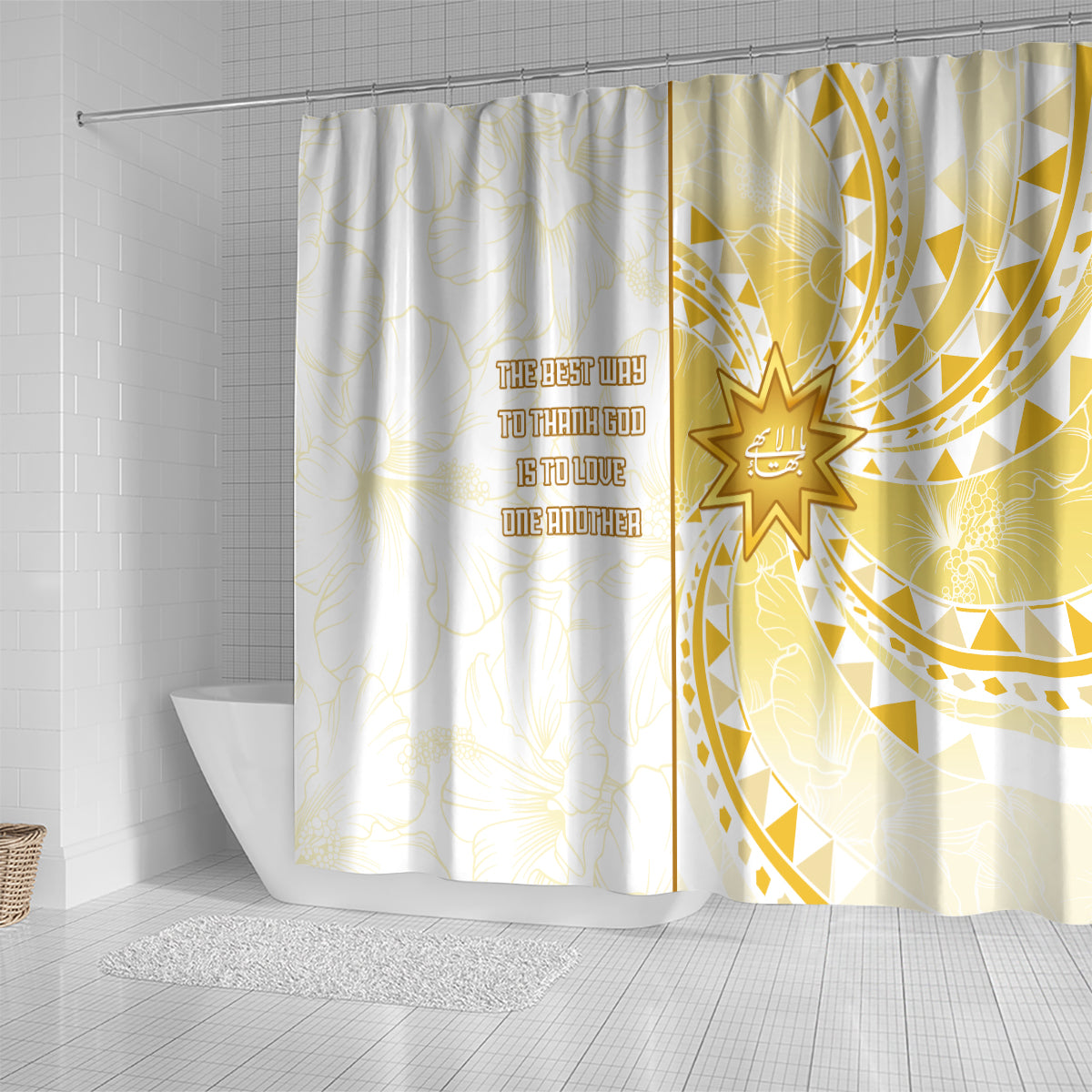 Polynesia Shower Curtain Bahai Faith Symbol LT05 - Polynesian Pride
