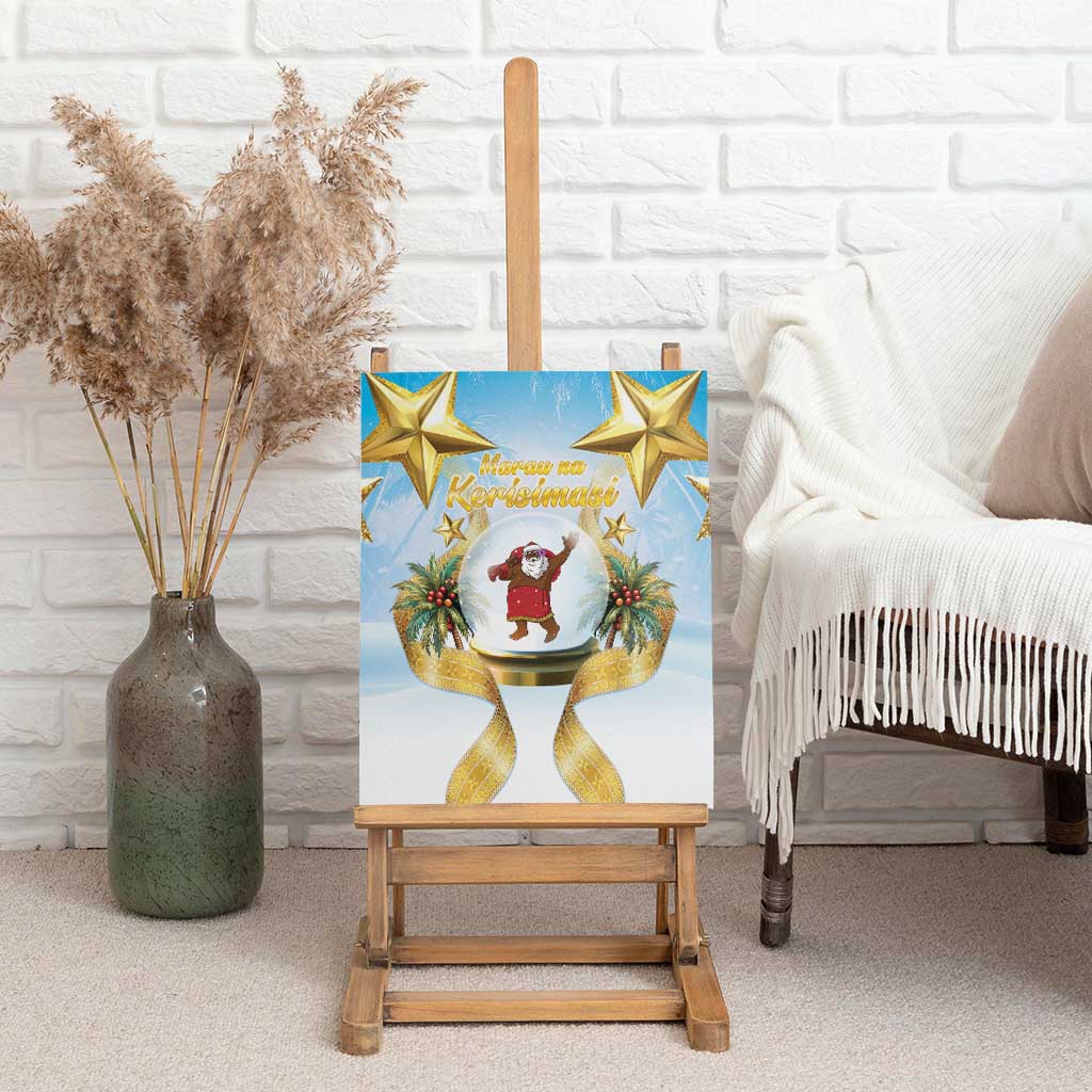 Fiji Christmas Canvas Wall Art Snow Globe With Fijian Santa LT05
