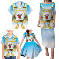 Fiji Christmas Family Matching Puletasi and Hawaiian Shirt Snow Globe With Fijian Santa LT05 - Polynesian Pride
