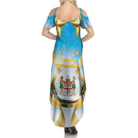 Fiji Christmas Family Matching Summer Maxi Dress and Hawaiian Shirt Snow Globe With Fijian Santa LT05 - Polynesian Pride