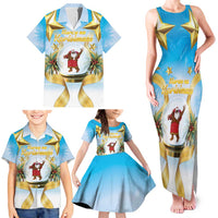 Fiji Christmas Family Matching Tank Maxi Dress and Hawaiian Shirt Snow Globe With Fijian Santa LT05 - Polynesian Pride