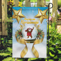 Fiji Christmas Garden Flag Snow Globe With Fijian Santa LT05 Garden Flag Blue - Polynesian Pride