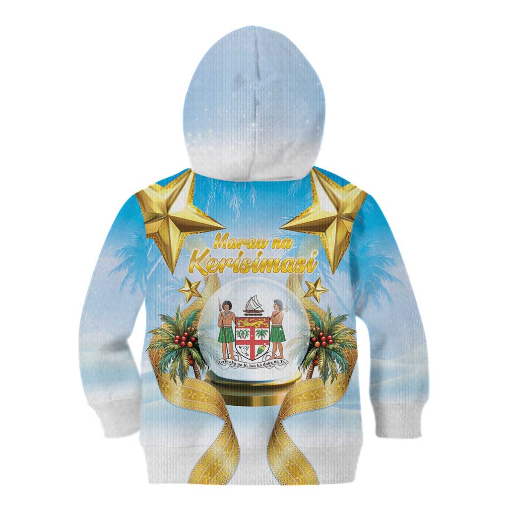 Fiji Christmas Kid Hoodie Snow Globe With Fijian Santa LT05