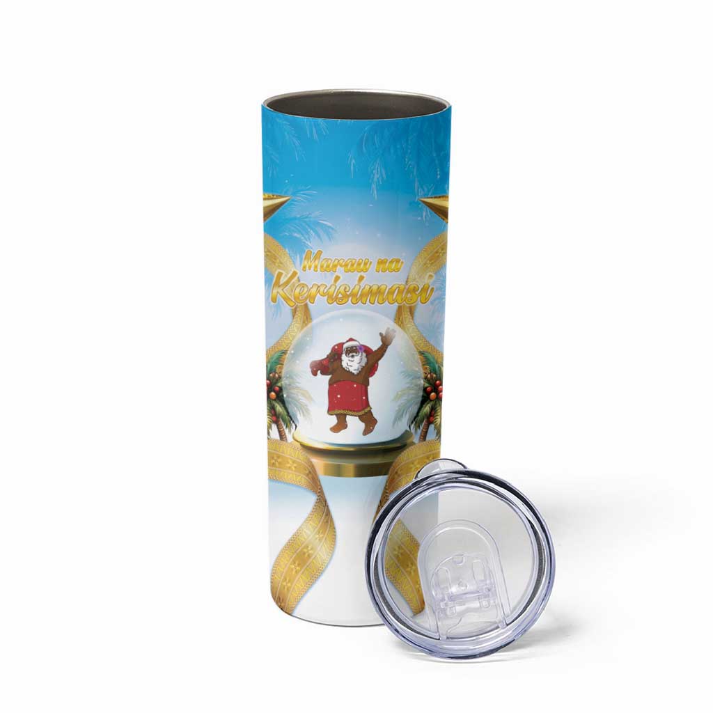 Fiji Christmas Skinny Tumbler Snow Globe With Fijian Santa LT05 - Polynesian Pride