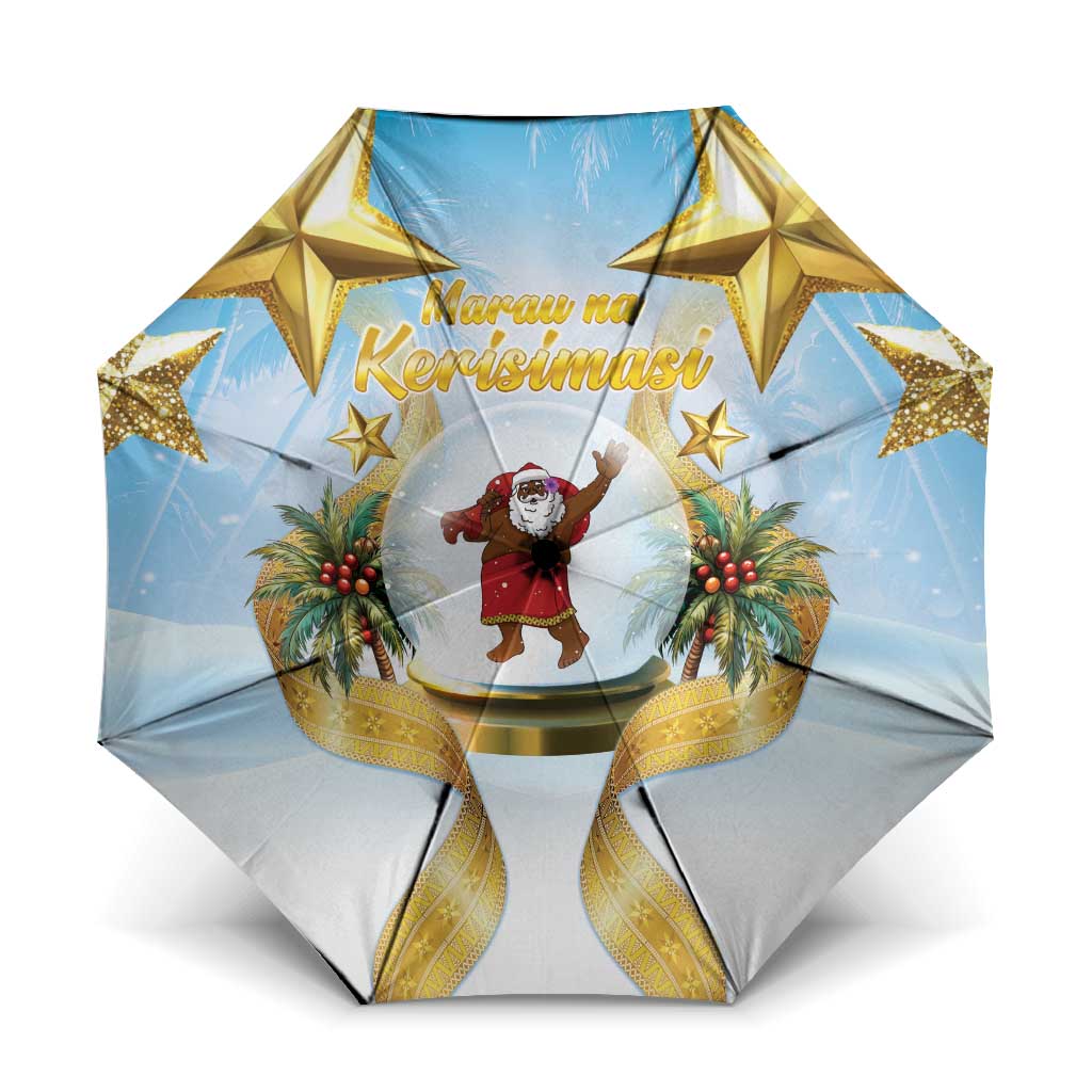 Fiji Christmas Umbrella Snow Globe With Fijian Santa LT05 One Size Folded 11.42 inch Opened Diameter 37.4 inch Blue - Polynesian Pride