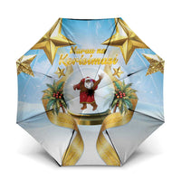 Fiji Christmas Umbrella Snow Globe With Fijian Santa LT05 One Size Folded 11.42 inch Opened Diameter 37.4 inch Blue - Polynesian Pride
