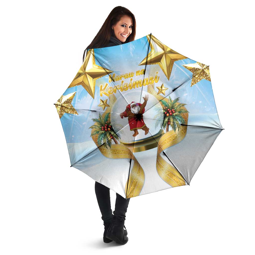 Fiji Christmas Umbrella Snow Globe With Fijian Santa LT05 - Polynesian Pride