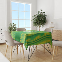 Cook Islands Rugby Custom Tablecloth Kuki Tribal Pattern Green Version LT05 - Polynesian Pride