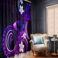 Hawaii Humuhumu Reef Triggerfish Window Curtain Violet With Plumeria LT05 - Polynesian Pride