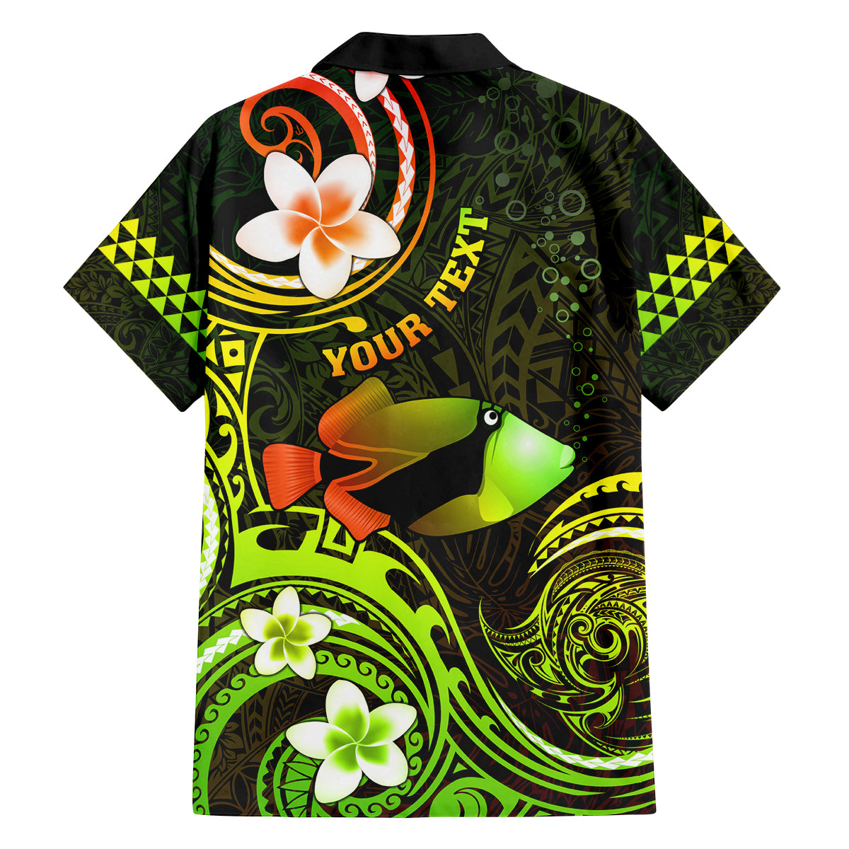 Personalised Hawaii Humuhumu Reef Triggerfish Family Matching Off Shoulder Maxi Dress and Hawaiian Shirt Reggae With Plumeria LT05 - Polynesian Pride