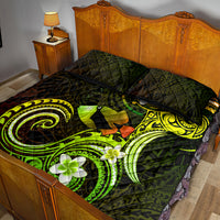 Hawaii Humuhumu Reef Triggerfish Quilt Bed Set Reggae With Plumeria LT05 - Polynesian Pride