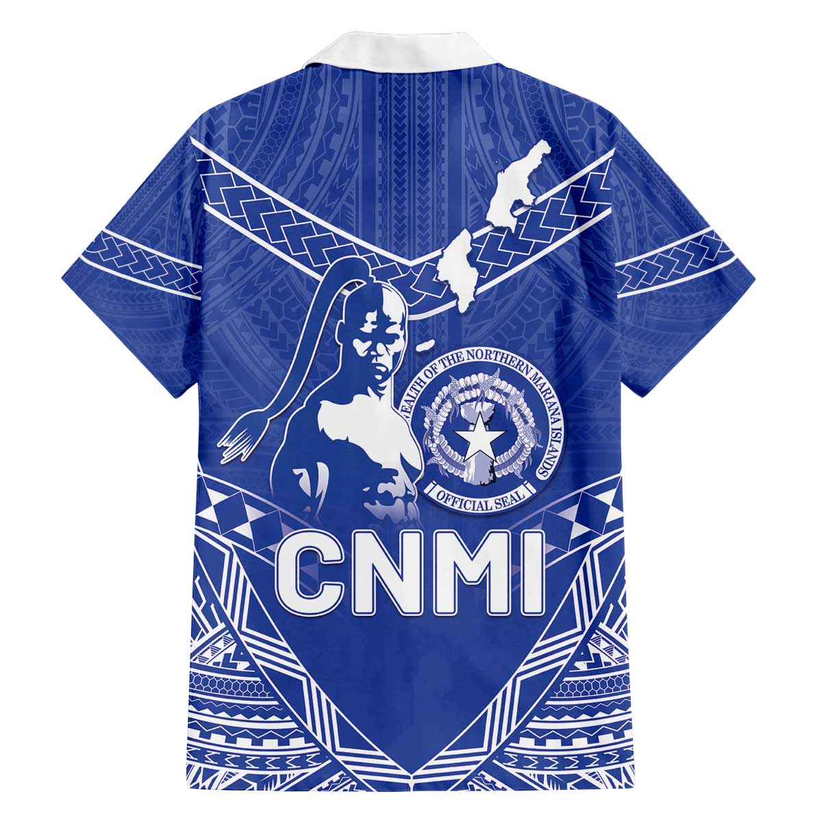 Northern Mariana Islands Family Matching Off The Shoulder Long Sleeve Dress and Hawaiian Shirt Chamorro Warrior Tribal Pattern LT05 - Polynesian Pride