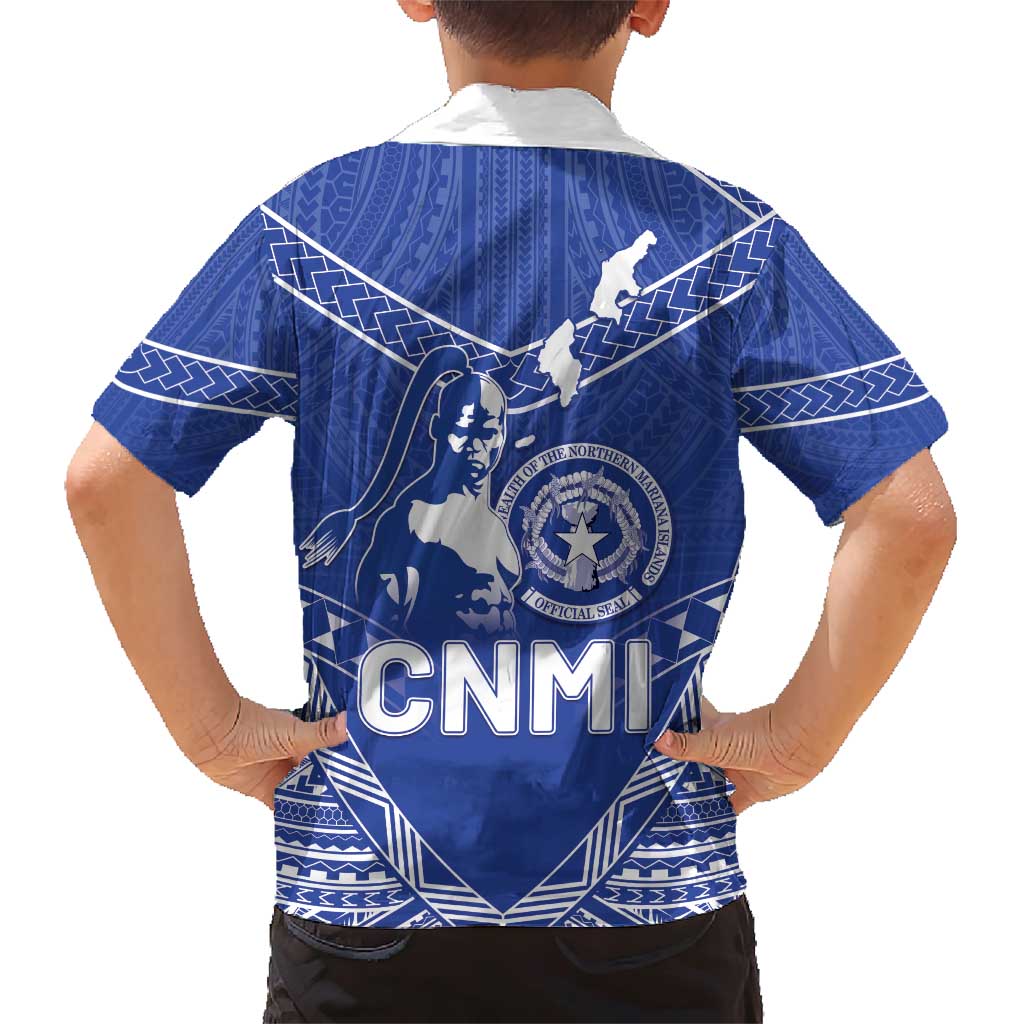 Northern Mariana Islands Family Matching Short Sleeve Bodycon Dress and Hawaiian Shirt Chamorro Warrior Tribal Pattern LT05 - Polynesian Pride