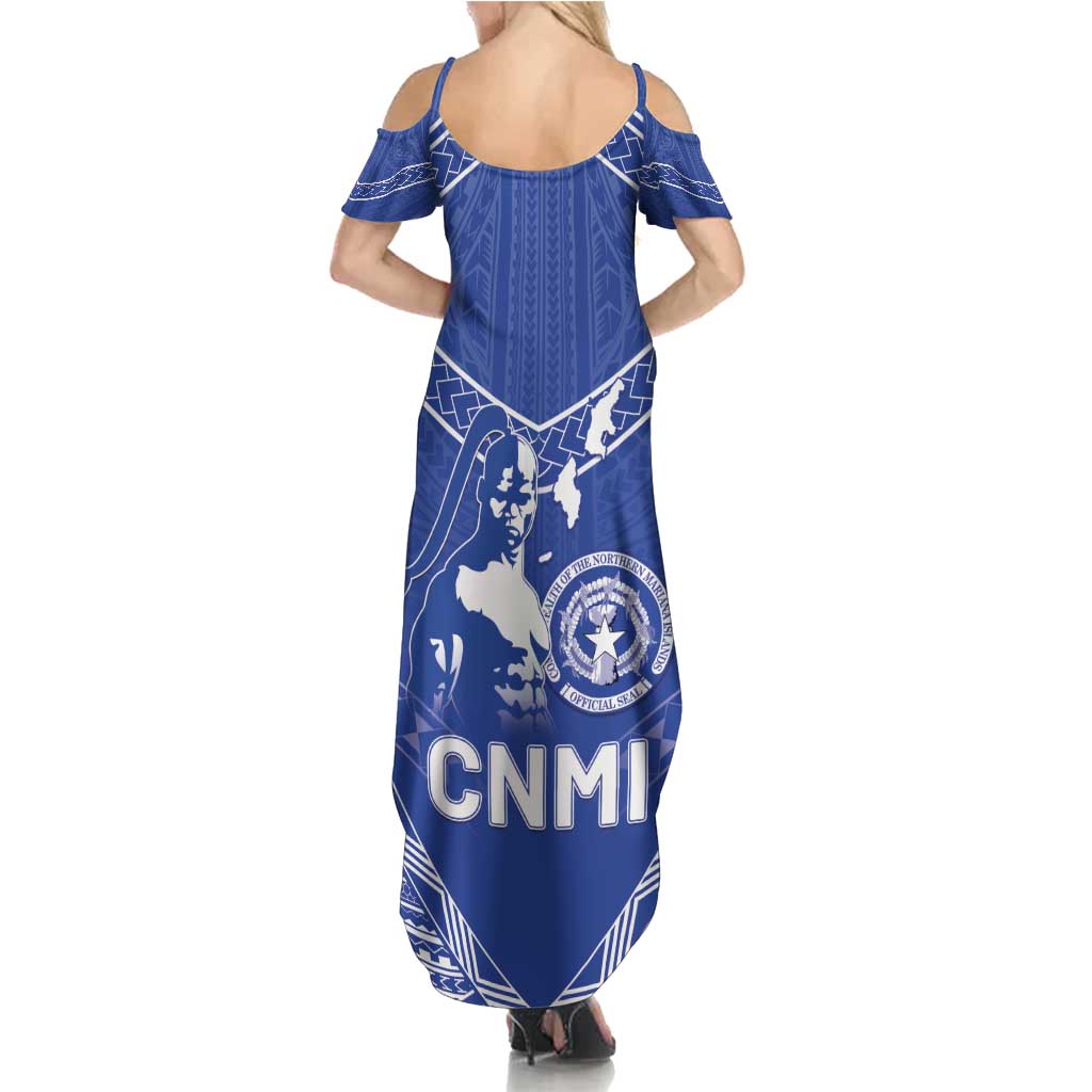 Northern Mariana Islands Family Matching Summer Maxi Dress and Hawaiian Shirt Chamorro Warrior Tribal Pattern LT05 - Polynesian Pride