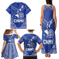 Northern Mariana Islands Family Matching Tank Maxi Dress and Hawaiian Shirt Chamorro Warrior Tribal Pattern LT05 - Polynesian Pride