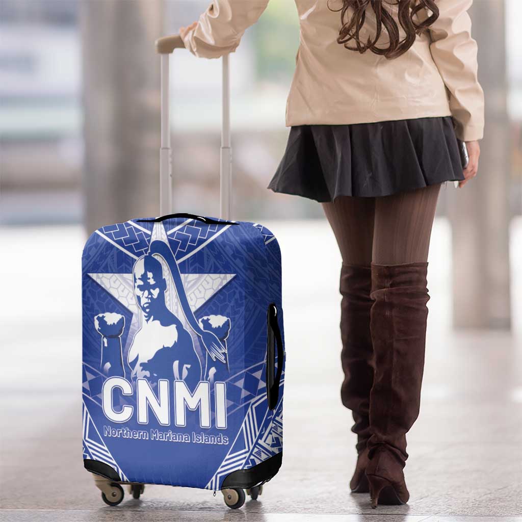Northern Mariana Islands Luggage Cover Chamorro Warrior Tribal Pattern