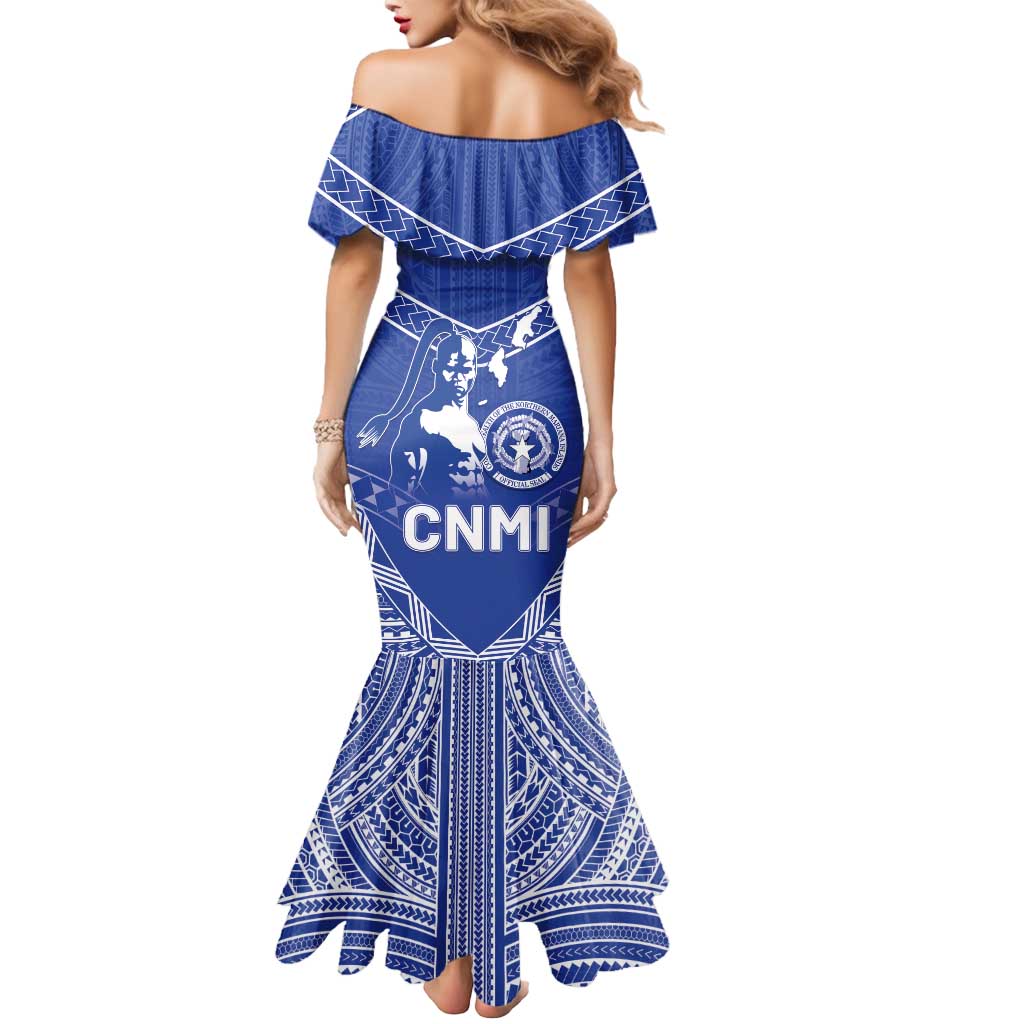 Northern Mariana Islands Mermaid Dress Chamorro Warrior Tribal Pattern LT05 - Polynesian Pride