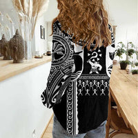 Polynesia Maui Tattoo Inspired Women Casual Shirt Black Version LT05 - Polynesian Pride