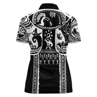 Polynesia Maui Tattoo Inspired Women Polo Shirt Black Version