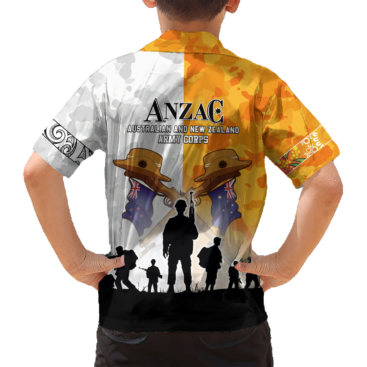 Australia And New Zealand ANZAC Day Kid Hawaiian Shirt Lest We Forget LT05 - Polynesian Pride