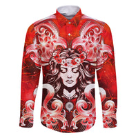 Hawaii Goddess Of Fire Madame Pele Family Matching Mermaid Dress and Hawaiian Shirt Polynesian Style LT05 Dad's Shirt - Long Sleeve Red - Polynesian Pride