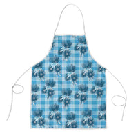 Blue Palaka Hawaii Apron Hawaiian Lehua Blossoms