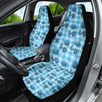 Blue Palaka Hawaii Car Seat Cover Hawaiian Lehua Blossoms