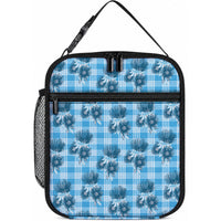 Blue Palaka Hawaii Lunch Bag Hawaiian Lehua Blossoms LT05 10.2 × 8.3 × 4.3 inch Blue - Polynesian Pride