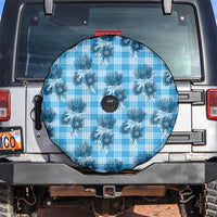 Blue Palaka Hawaii Spare Tire Cover Hawaiian Lehua Blossoms
