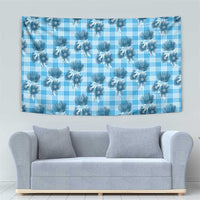 Blue Palaka Hawaii Tapestry Hawaiian Lehua Blossoms