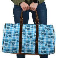 Blue Palaka Hawaii Travel Bag Hawaiian Lehua Blossoms