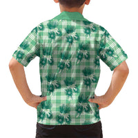 Green Palaka Hawaii Kid Hawaiian Shirt Hawaiian Lehua Blossoms