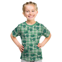 Green Palaka Hawaii Kid T Shirt Hawaiian Lehua Blossoms