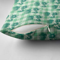 Green Palaka Hawaii Pillow Cover Hawaiian Lehua Blossoms