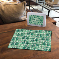 Green Palaka Hawaii Puzzle Hawaiian Lehua Blossoms