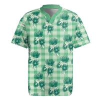 Green Palaka Hawaii Rugby Jersey Hawaiian Lehua Blossoms